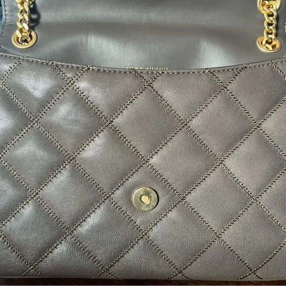 Tory Burch Willa Grey Quilted Versatile Shoulder Crossbody Bag - Picture 12 of 15